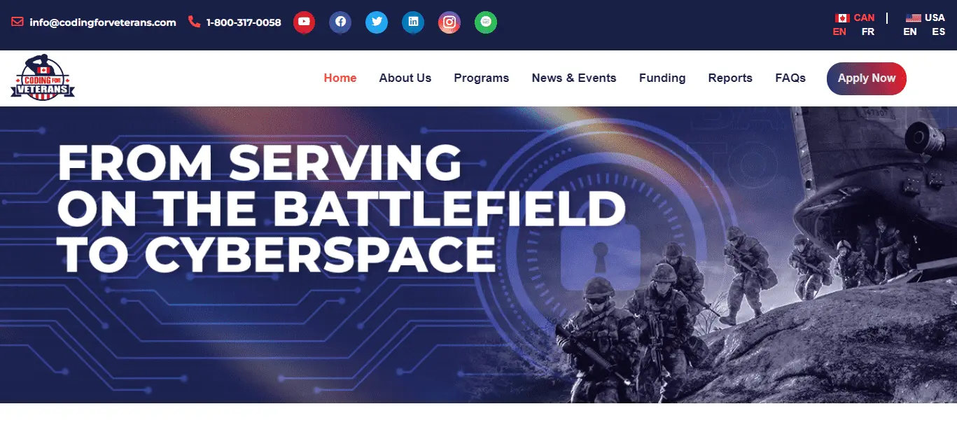 Coding for Veterans website website