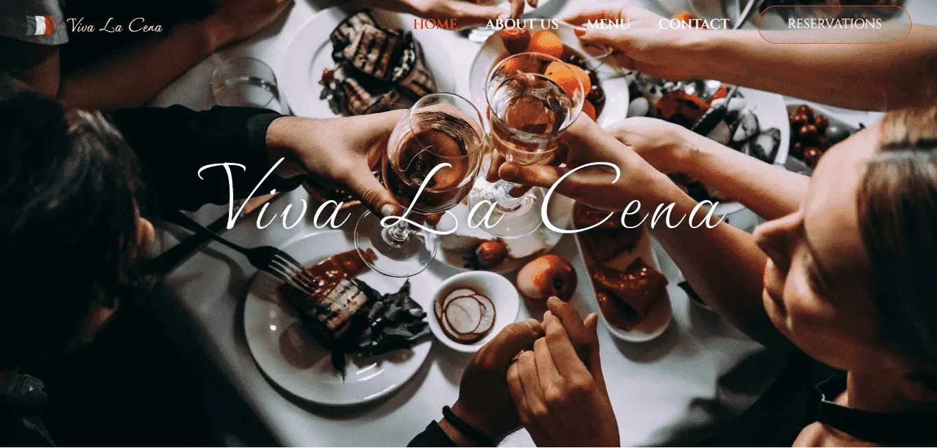 Viva La Cena, restaurant website